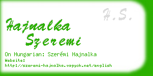 hajnalka szeremi business card